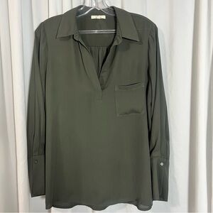 Pleione Elegant Olive Green Women's Long Sleeve Top